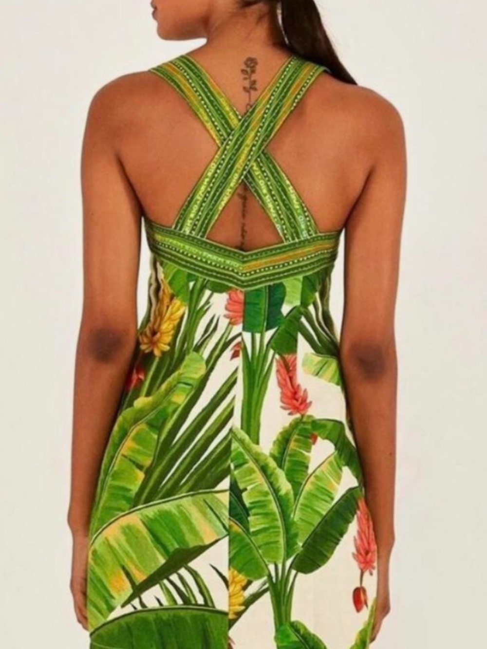 Farm Rio Fresh Forest Sweetheart-Neck Minidress L - Picture 5 of 9